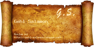 Gehl Salamon névjegykártya
